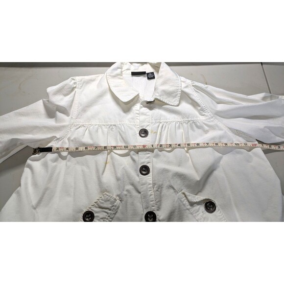 Relativity Women's Lined Jacket Button Up Collared White Pockets Size 2x FLAWS - Picture 2 of 7